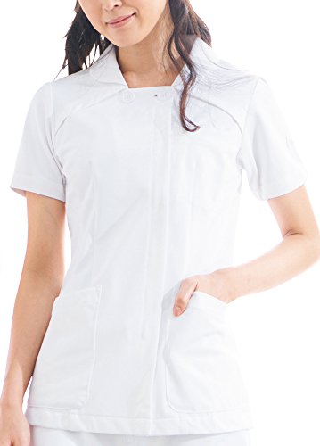 ワコールHIコレクション　スクラブ 白衣 医療用HI207 ホワイト フォーク] スクラブ 白衣 医療用 メディカル チュニック HI